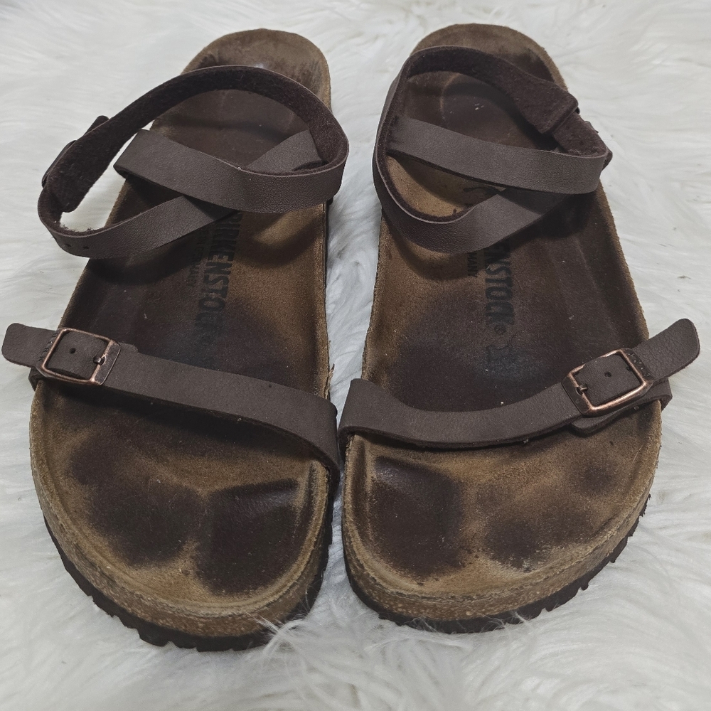 Birkenstock Daloa Brown Ankle Strap Sandals Unisex Size W11, M9 - Picture 7 of 8